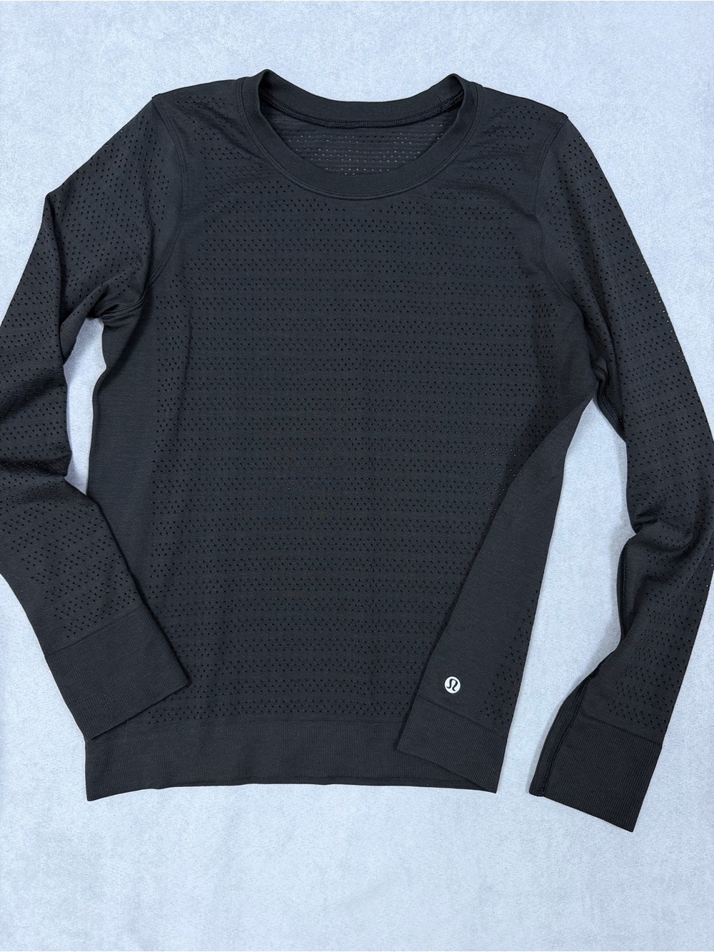 Lululemon Black Perforated Long Sleeve Top